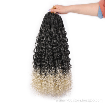 Aisi Hair Afro Curly Ombre Blonde Black Root Synthetic Marly Braiding Hair Extensions Crochet Hairpiece Braids For Black Women